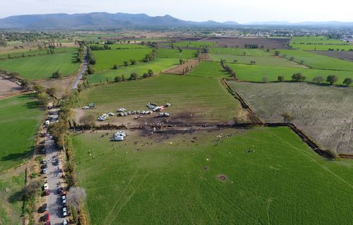 The ground is scorched where an oil pipeline exploded in Tlahuelilpan, Hidalgo state, Mexico.