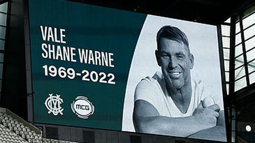 Shane Warne memorial sign at MCG (Getty)