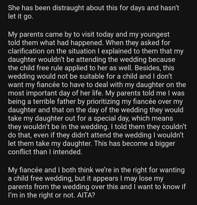 Reddit post groom and fiancée wedding