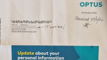 A letter from Optus sent to a customer about the cyberattack.