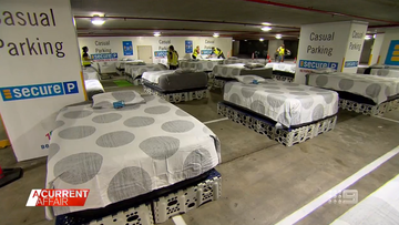 The carpark operation providing beds for the homeless  