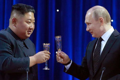 Kim Jong-un and Vladimir Putin.