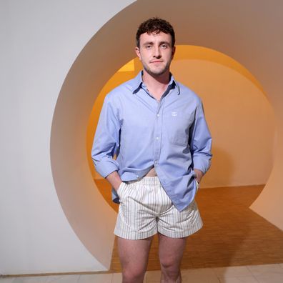 Paul Mescal sits front row at the Gucci Men's Spring/Summer 2025 fashion show during Milan Fashion Week Men's Spring/Summer 2025 collection at Triennale di Milano on June 17, 2024. 