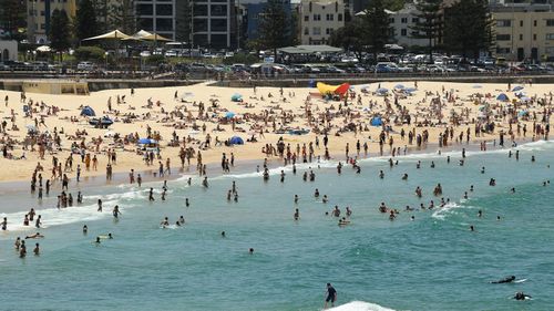 Crowds are expected to flock to big beaches like Sydney's Bondi, seen here in early January.