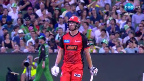 Cameron White during last night's match at the MCG. (Channel 10)