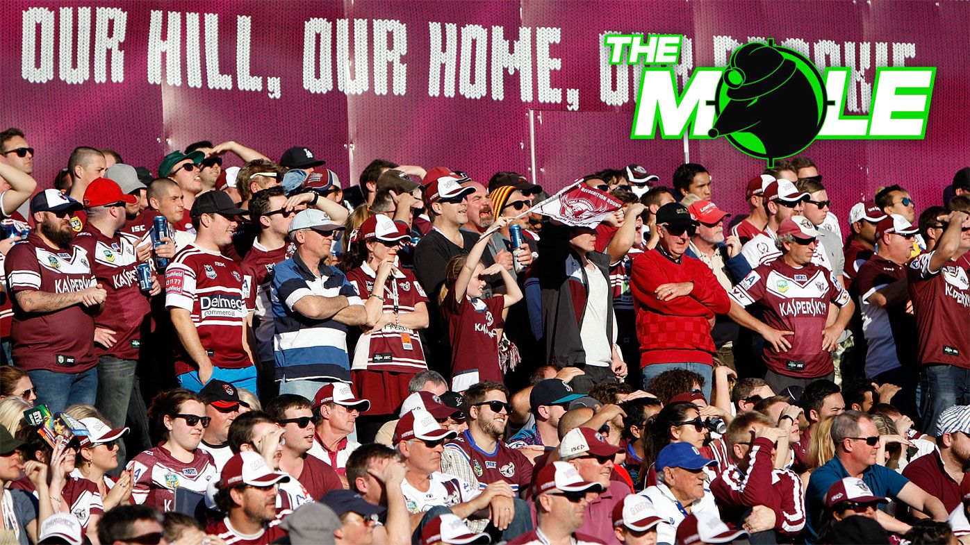 Manly fans on the hill at Brookvale Oval.