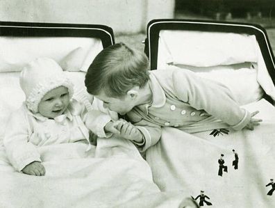 King Charles (then Prince Charles) and younger sister Princess Anne Clarence House in July 1951. Royal Collection Trust