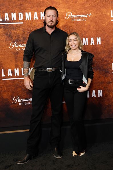 NEW YORK, NEW YORK - NOVEMBER 11: Matt Southcombe and Brandi Cyrus attend the Season 2 premiere of "Landman" at Alice Tully Hall, Lincoln Center on November 11, 2025 in New York City. (Photo by Taylor Hill/FilmMagic)