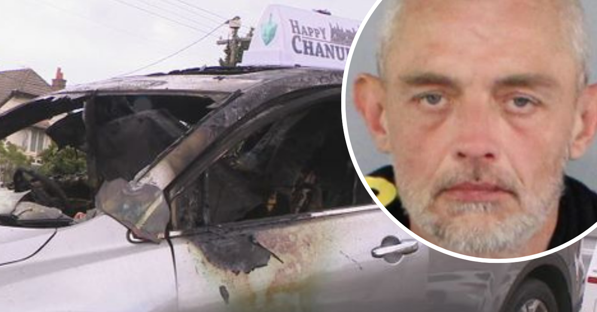 Police release details of arson suspect after car with Hanukkah signage firebombed