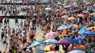 Thousands of people in the UK flocked to the beach last weekend during a heatwave.