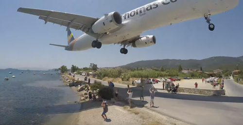 Skiathos Airport is a popular spot for holidaymakers to get unique photos up close to landing planes, but people have been injured by the powerful aircraft blast sending them flying metres through the air.