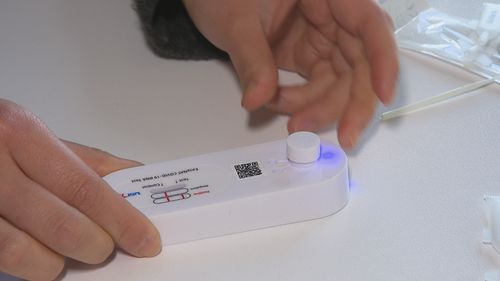 The company said the hand-held self-test kit can detect all strains of COVID-19, including omicron, and that tests will deliver results in around 55 minutes.