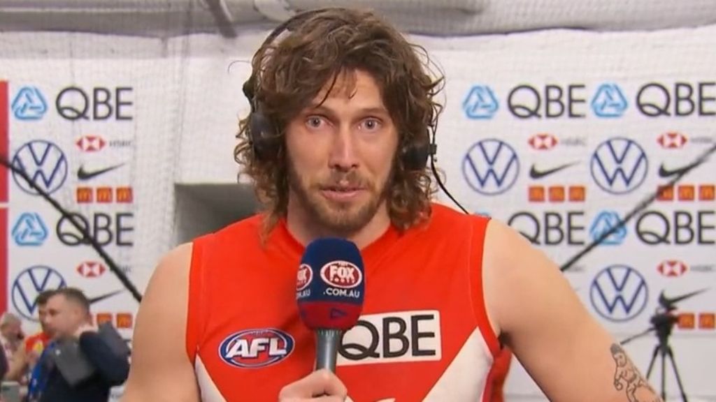 Swans ruckman Tom Hickey emotional after huge performance in Demons win