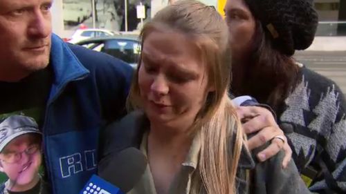 Mr Burnett's sister, Breanna, spoke outside court. (9NEWS)