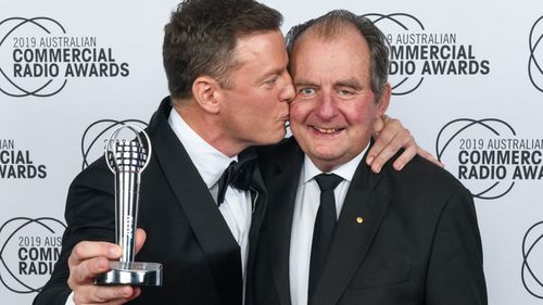 Fordham with his father, John, at the Best Talk Presenter at the 2019 Australian Commercial Radio Awards.