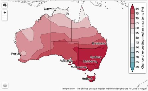 At the same time, the country is expected to be warmer than an average winter. Picture: BoM.