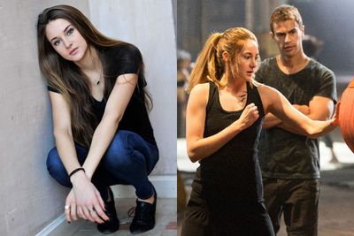 Shailene worked with Dwayne "The Rock" Johnson's stunt trainer Grant Warren to teach her martial arts and fight choreography for <i>Divergent</i>.<br/><br/>"Shailene's character comes in and she's not supposed to know how to fight," Grant told <i>Shape</i> magazine. "So that worked for us, because that's who she is as a character. The sequences turned out to be interesting fights rather than blockbuster action. By the end of the movie, Shailene's character is a well-oiled machine."<br/><br/>(Left: Shailene before filming / Getty. Right: Shailene boxing in <i>Divergent</i> / Entertainment One.)