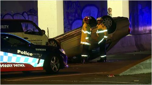 A man has escaped with minor injuries after his car flipped in a Strathfield crash last night.