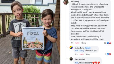 Little kids  Sydney mum's shock after young sons' 'impressive' trip to  local pizza shop: 'I had no idea' - 9Honey