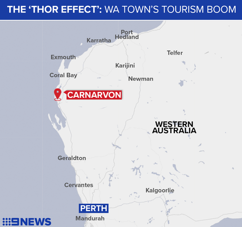 Carnarvon has received a tourism boost thanks to Chris Hemsworth and his mate Mat Damon.