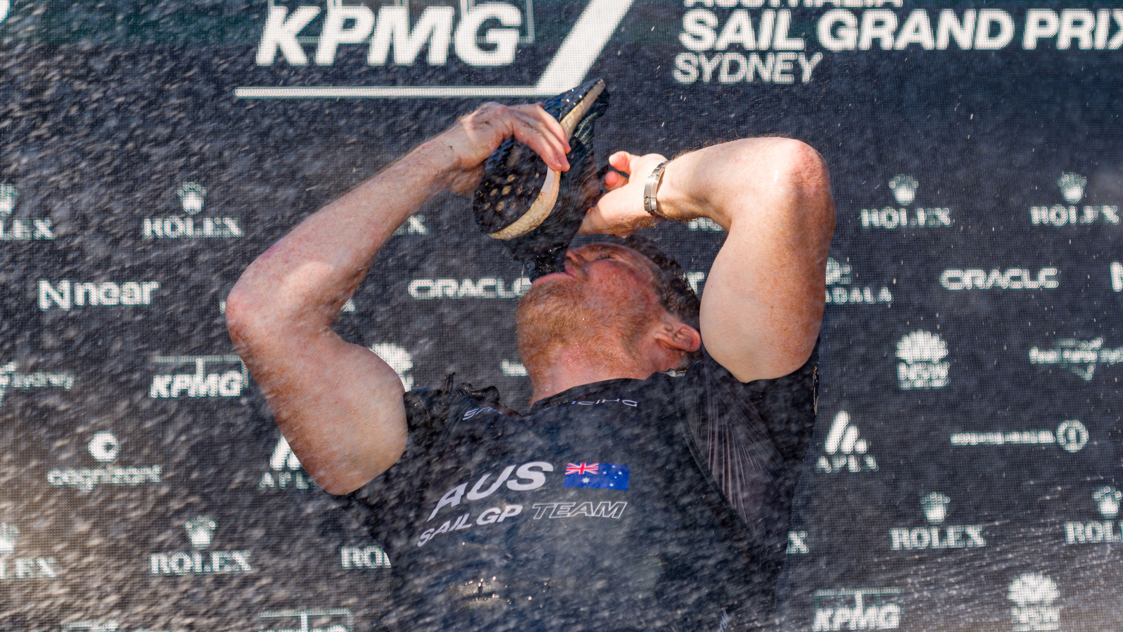 Crowd treated to a shoey as Australia comes from behind to secure incredible SailGP victory