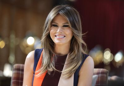 Melania Trump wears Victoria Beckham to meet with Chelsea pensioners in London, July 2018&nbsp;