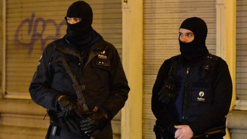 Police at the scene of the earlier raid in Verviers. (Getty Images)