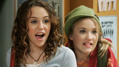 Miley Cyrus and Emily Osment on Hannah Montana