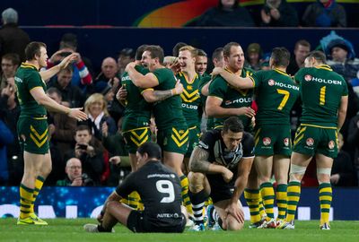 It was the fifth game in a row that the Kangaroos have not conceded a try. (AAP)