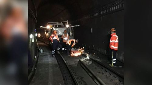 The emergency track work was conducted between Town Hall and Wynyard stations.