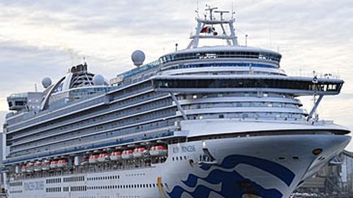 Ruby Princess departing Port Kembla (AAP)