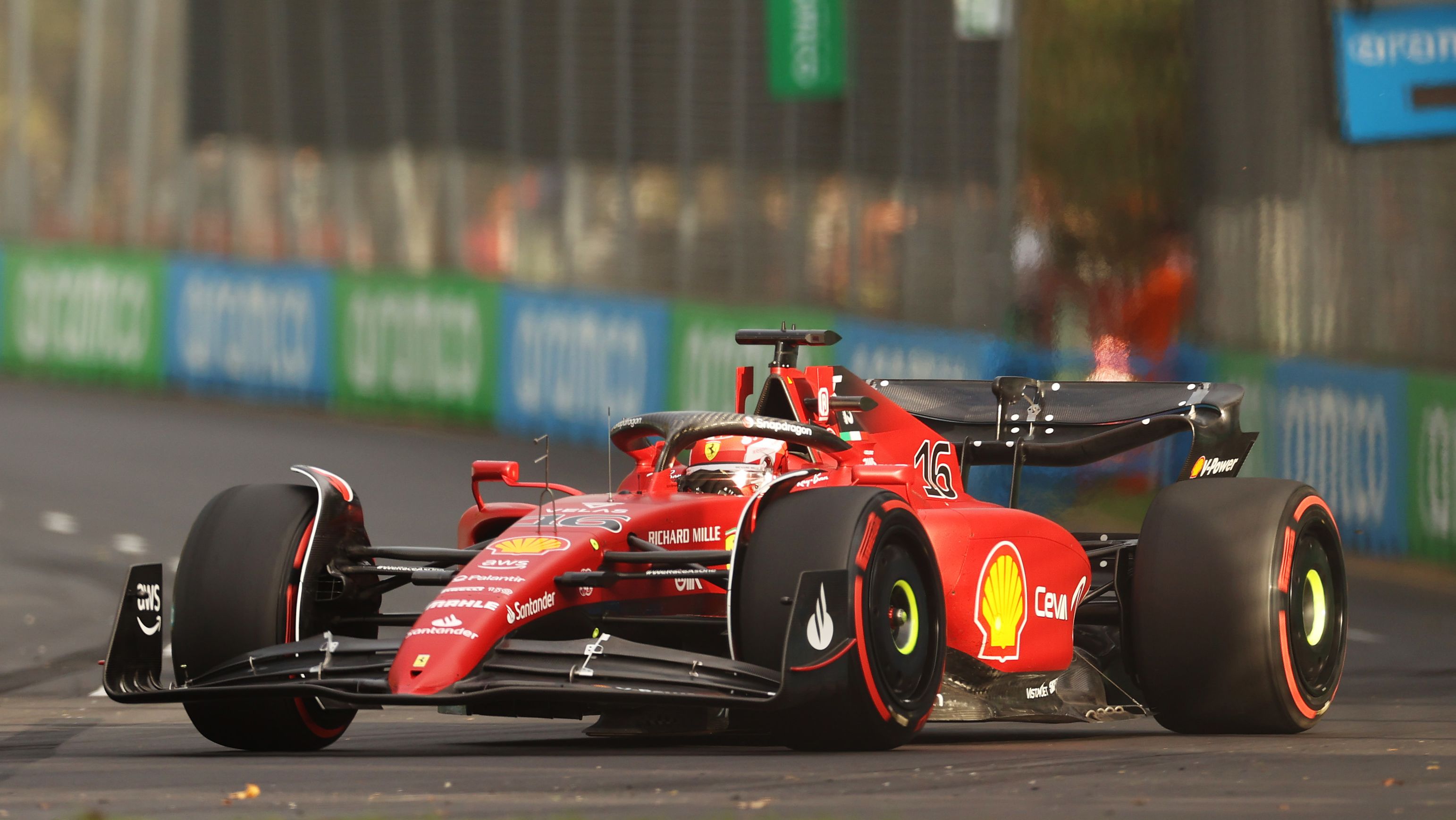 Ferrari&#x27;s Charles Leclerc on track during practice ahead of the Australian Grand Prix.