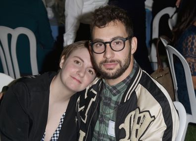 Actress/writer Lena Dunham and musician Jack Antonoff attend The Rape Foundation's annual brunch at Greenacres, The Private Estate of Ron Burkle on October 4, 2015 in Beverly Hills, California. 