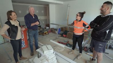 Scotty and Shelley are impressed with Sarah and George's progress. The Block 2020.