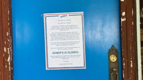 The Australian Jewish Association shared this photo to Instagram, announcing Avner's bakery had closed.