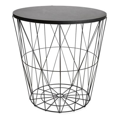Wire storage table in black, $19 <a href="http://www.kmart.com.au/product/wire-storage-table---black/807813" target="_blank">Kmart</a>