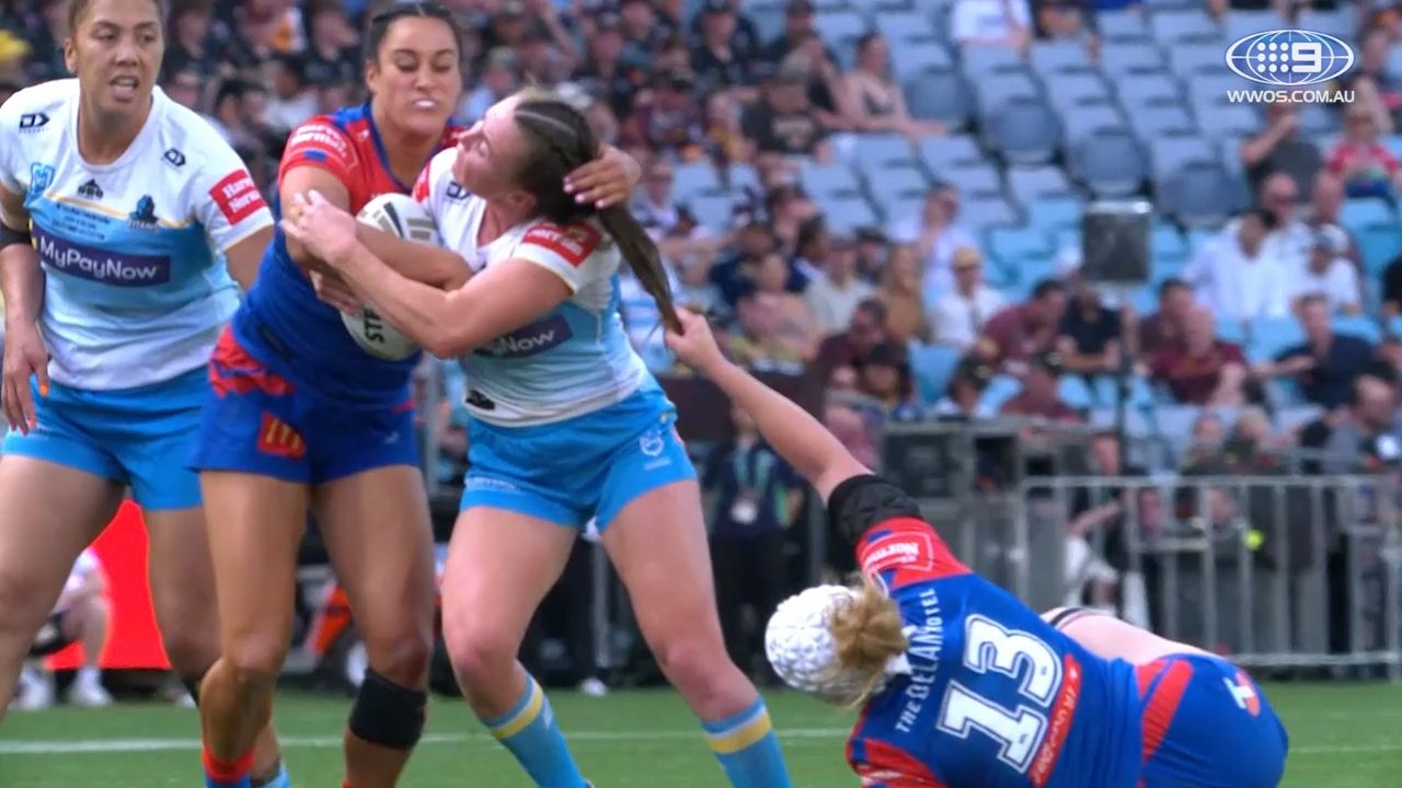 Knights captain Hannah Southwell hit with warning after 'hair pull' in NRLW grand final
