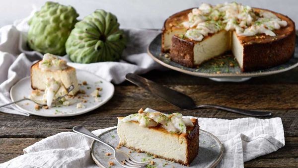 Ricotta and custard apple cheesecake