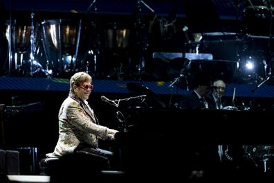 Elton John performs during the Farewell Yellow Brick Road tour on Wednesday, Jan. 19, 2022, in New Orleans.