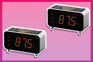 9PR: Alarm Clock with App Control, Bluetooth, FM Radio, Dual Alarm of 4 Alarm Modes, Easy Snooze, Dimmer, Orange Night Light, 12/24 Hr & USB Charger Port 