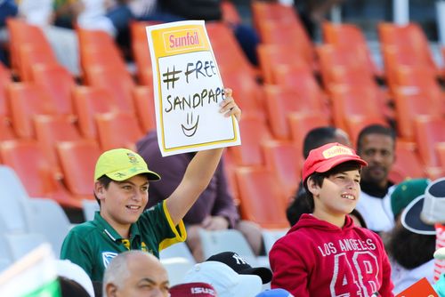 But at least the Aussie fans could see the bright side. Picture: Getty Images