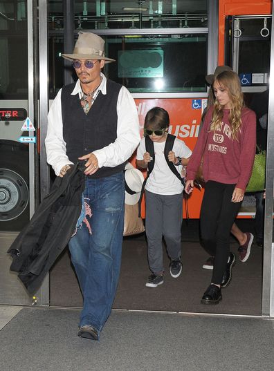 Johnny Depp arrives at Narita International Airport on July 16, 2013 in Narita, Japan.