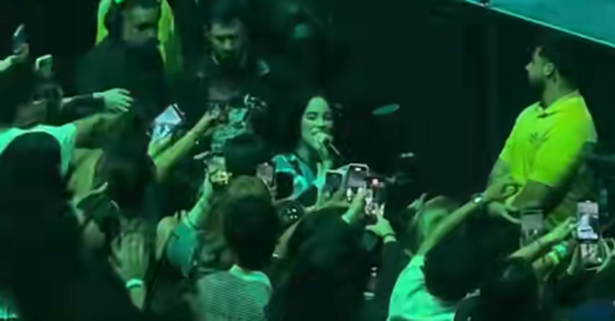 Billie Eilish pulled into barricade by concertgoer during Miami concert