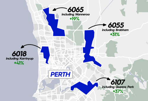 The most popular postcodes for first time home buyers in Perth.