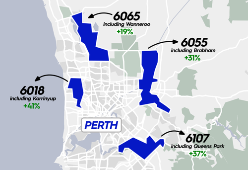 The most popular postcodes for first home buyers in Perth.