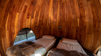 The cabins at the standing camp feature domed roofs.