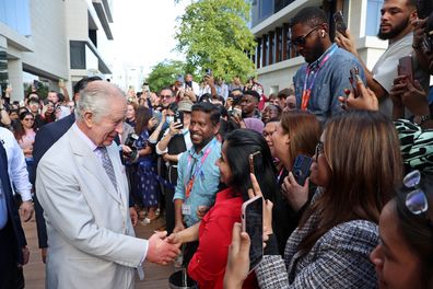 King Charles III meets members of the public after a visit at the Heriot-Watt University to formally open the Dubai campus during COP28 on November 30, 2023 in Dubai, United Arab Emirates.  