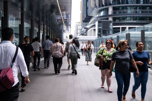 Pedestres no CBD de Sydney.