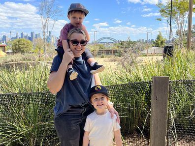 Tara Ladd and her kids