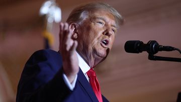 Former U.S. President Donald Trump speaks during an event at his Mar-a-Lago home on November 15, 2022 in Palm Beach, Florida.